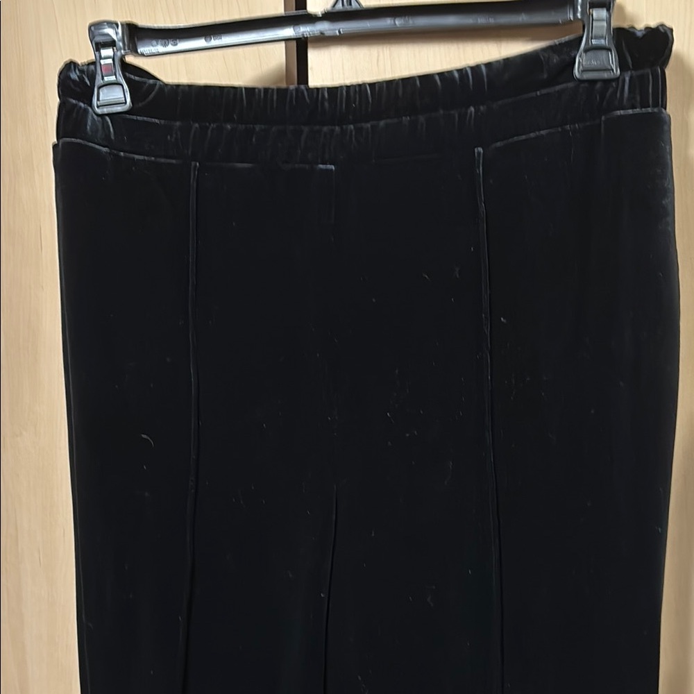 Black velvet pants